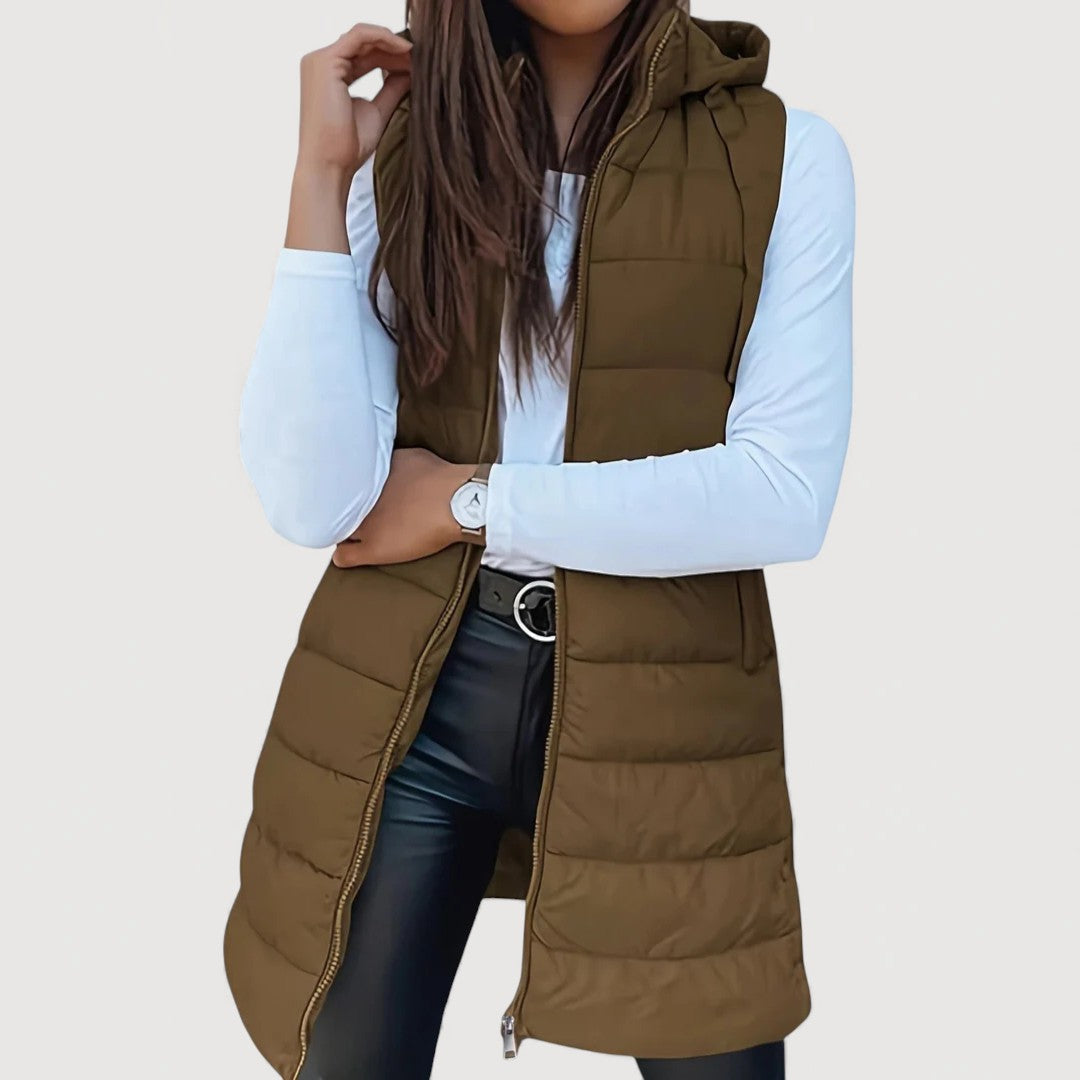 ARWENA – HOODED PUFFER VEST