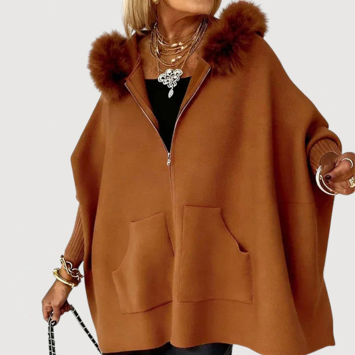 JENNA – HOODED CAPE COAT